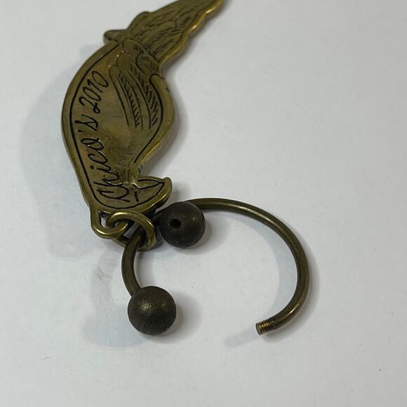 Chico's parrot key ring burnished gold tone accessory jewelry tags attached - Picture 7 of 10